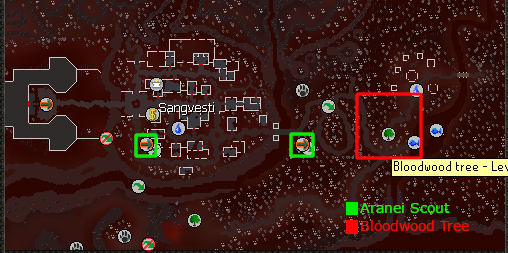 Bloodwood Location.webp OSRS map showing location of Bloodwood trees in Vampyrium.