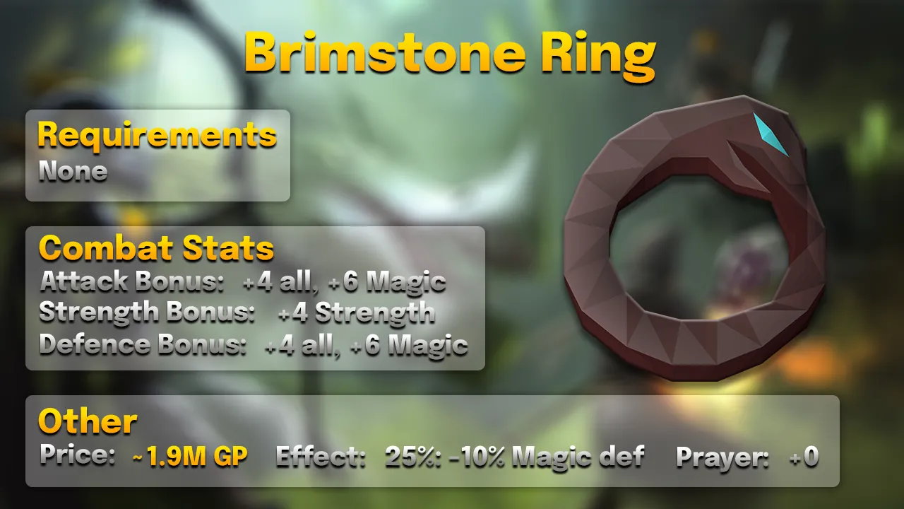 Brimstone Ring.webp Brimstone ring for melee: +4 Strength, +4 to every melee style, about 1.9M