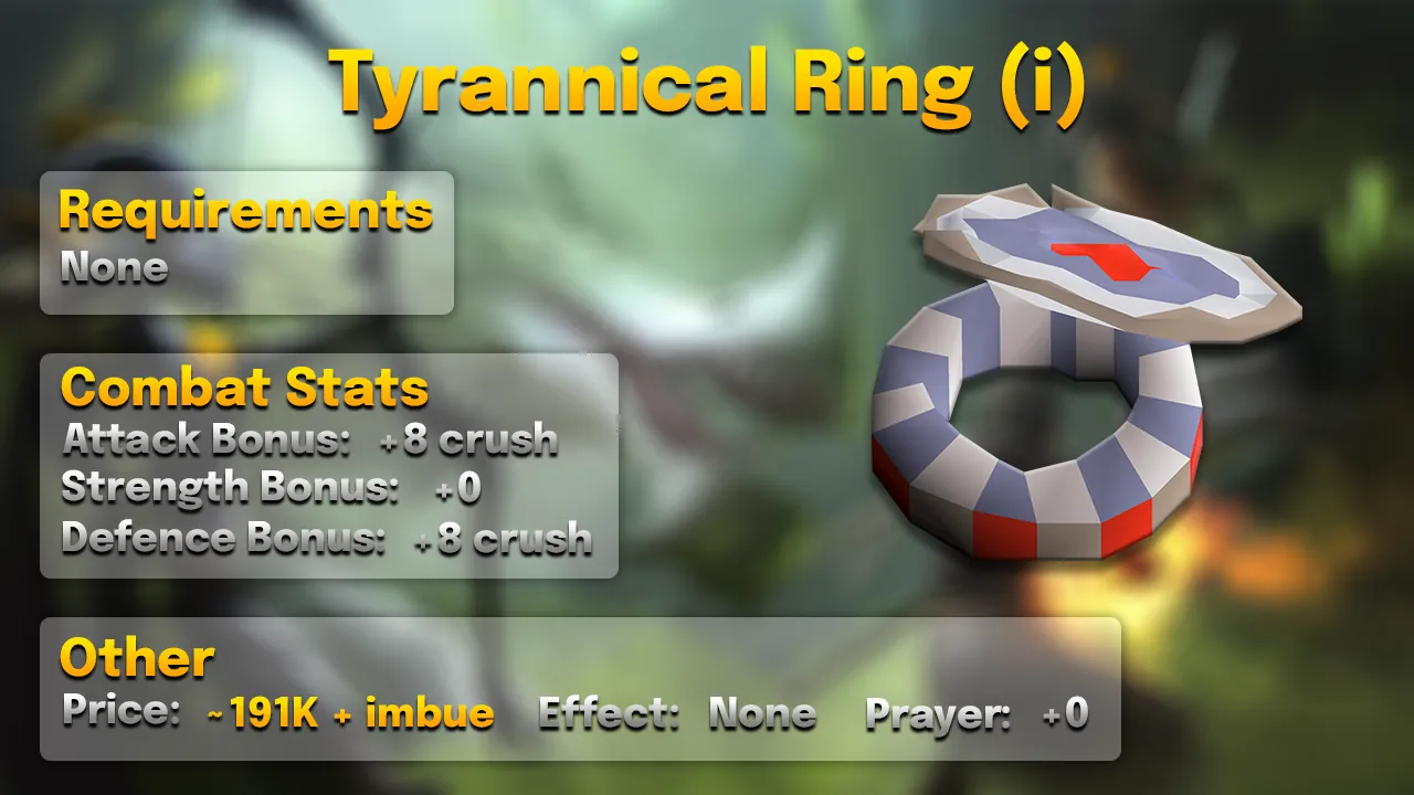 Tyrannical ring (i): +8 crush, Callisto (1/512) or Artio (1/716), about 191K plus imbue