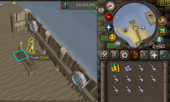Tynan Inventory.webp Inventory setup for buying Sandworm packs from Tynan's Fishing Shop.