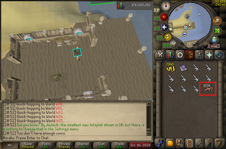 Tynan total sandworms.webp A total of 103,000 Sandworms were bought from Tynan's Fishing Shop.