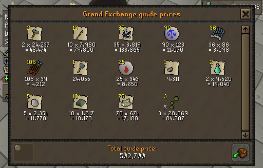 Loot from 30 minutes of killing Skeletal wyverns.