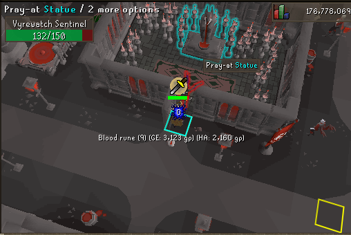 The altar where you restore prayer in exchange for 1-3 hitpoints in Darkmeyer.