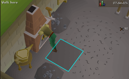 Crafting Diamond necklaces at the Edgeville furnace.
