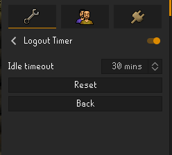 Settings for the Logout Timer plugin.