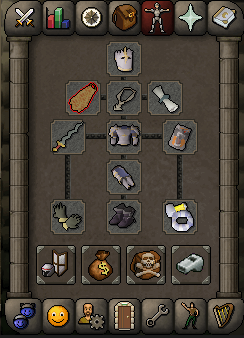 Gear setup for killing Brutal black dragons with Justiciar armour and Osmumten's fang.