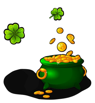 bucket of coins