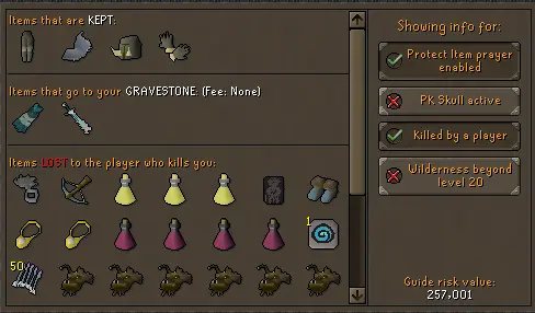 wilderness items kept on death.webp wilderness skull settings to prevent loss