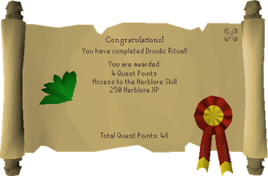 druidic ritual quest.webp druidic ritual quest to start herblore