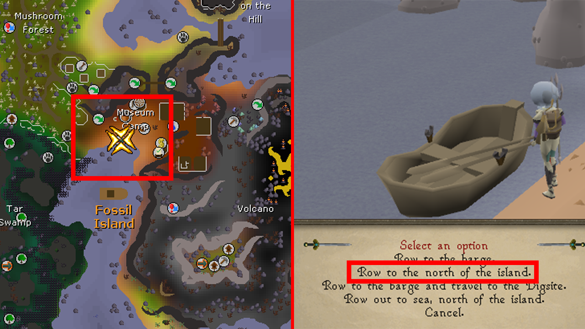reaching the fossil island chest island