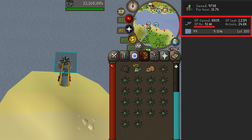 Karambwan XP per hour