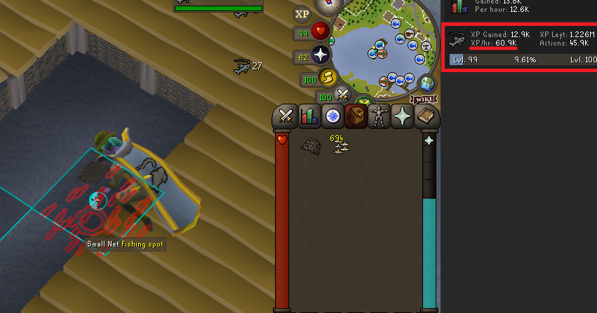 Minnows XP per hour