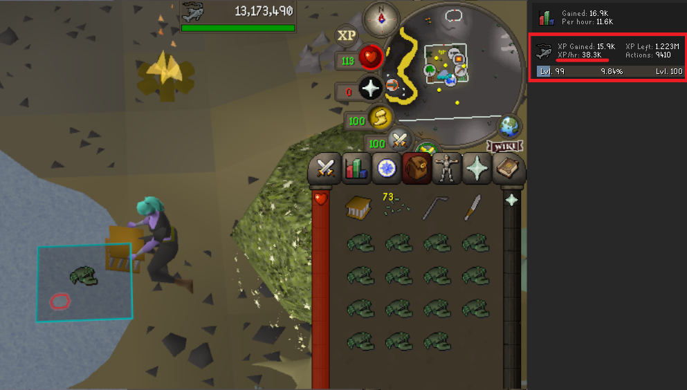 dark crabs XP per hours OSRS