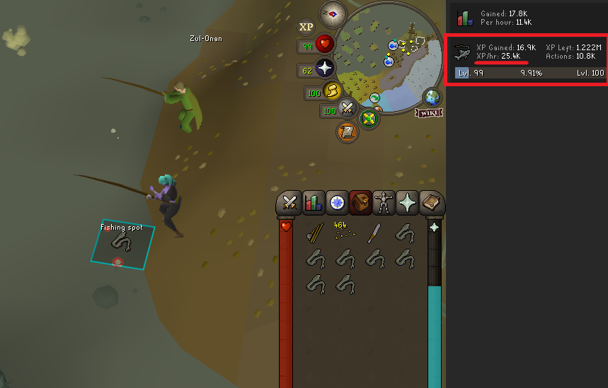 sacred eels XP per hour