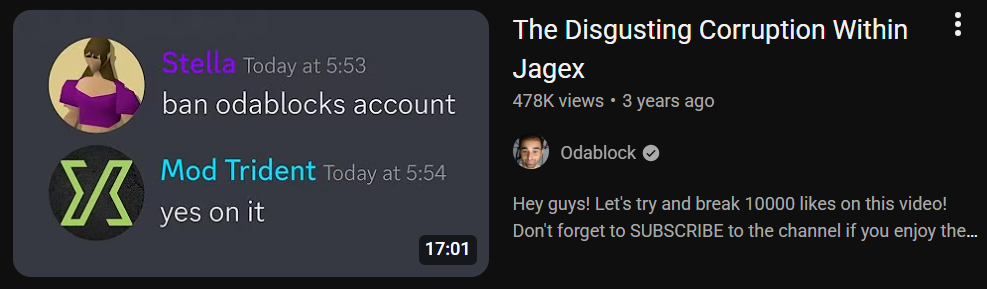 odablocks osrs account banned by stella and mod trident