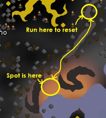 9 reset picture.webp an image showing how to reset aggro at ammonite crabs in osrs