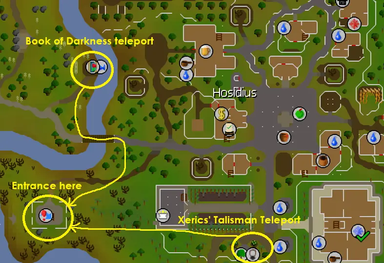 fortis map image.webp an image showing how to get to temple spiders for bursting in osrs