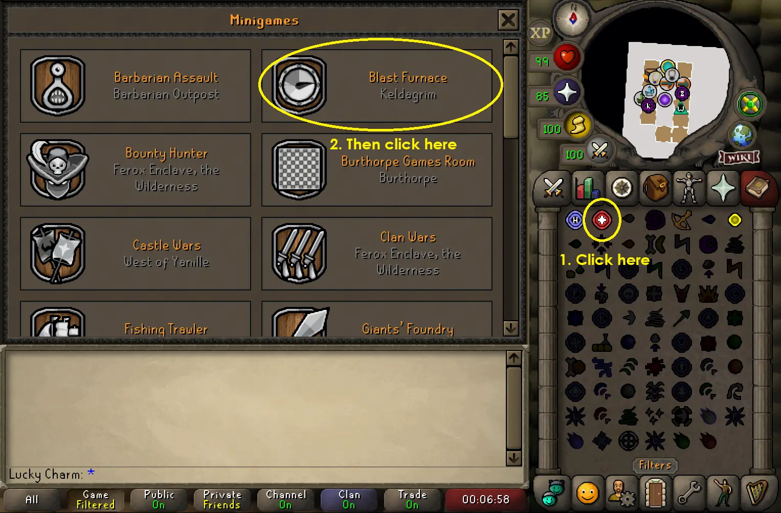 an image showing how to get to Blast Furnace in osrs
