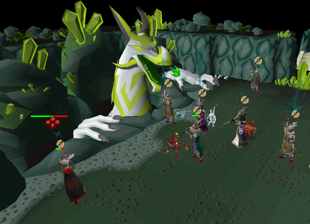 Fighting_Great_Olm.webp group of players playing chambers of xeric raid