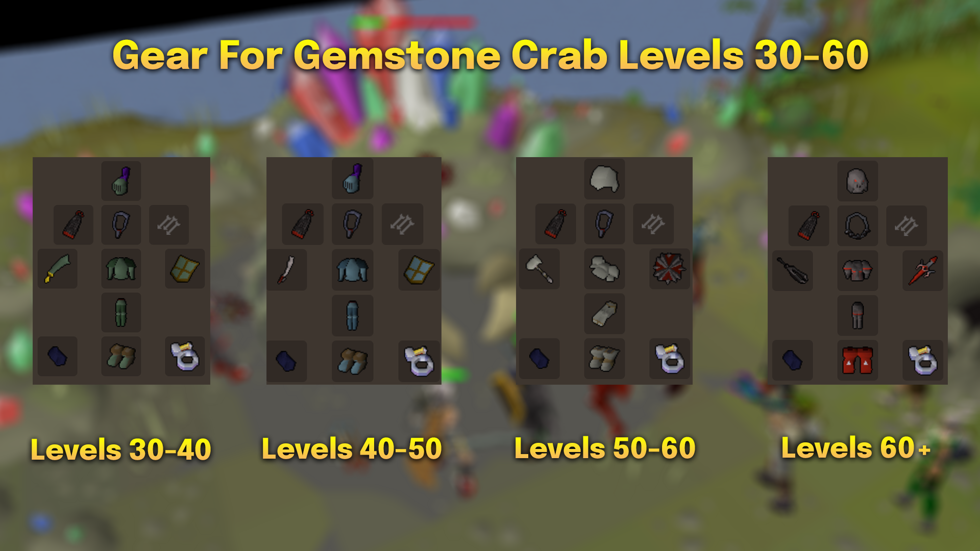 gemstone crab gears 30-60.webp gear setup for crabs from level 30 to 60