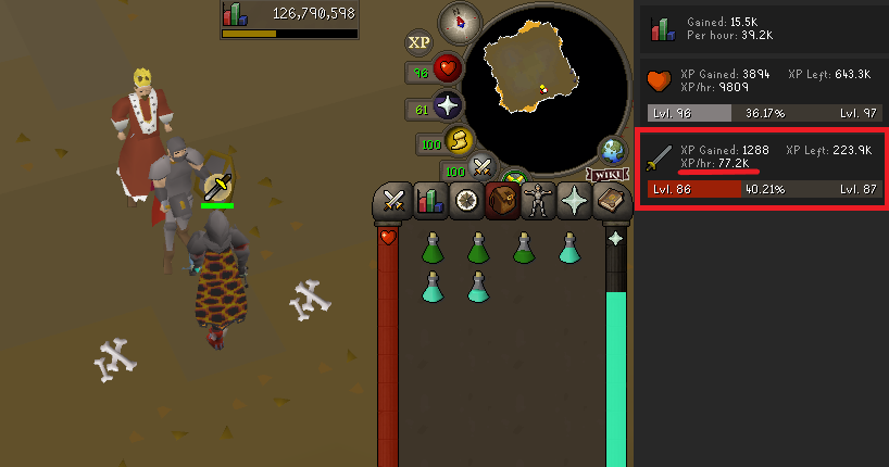 nmz 50-70 xp per hour.webp melee xp per hour at NMZ at level 50 to 70