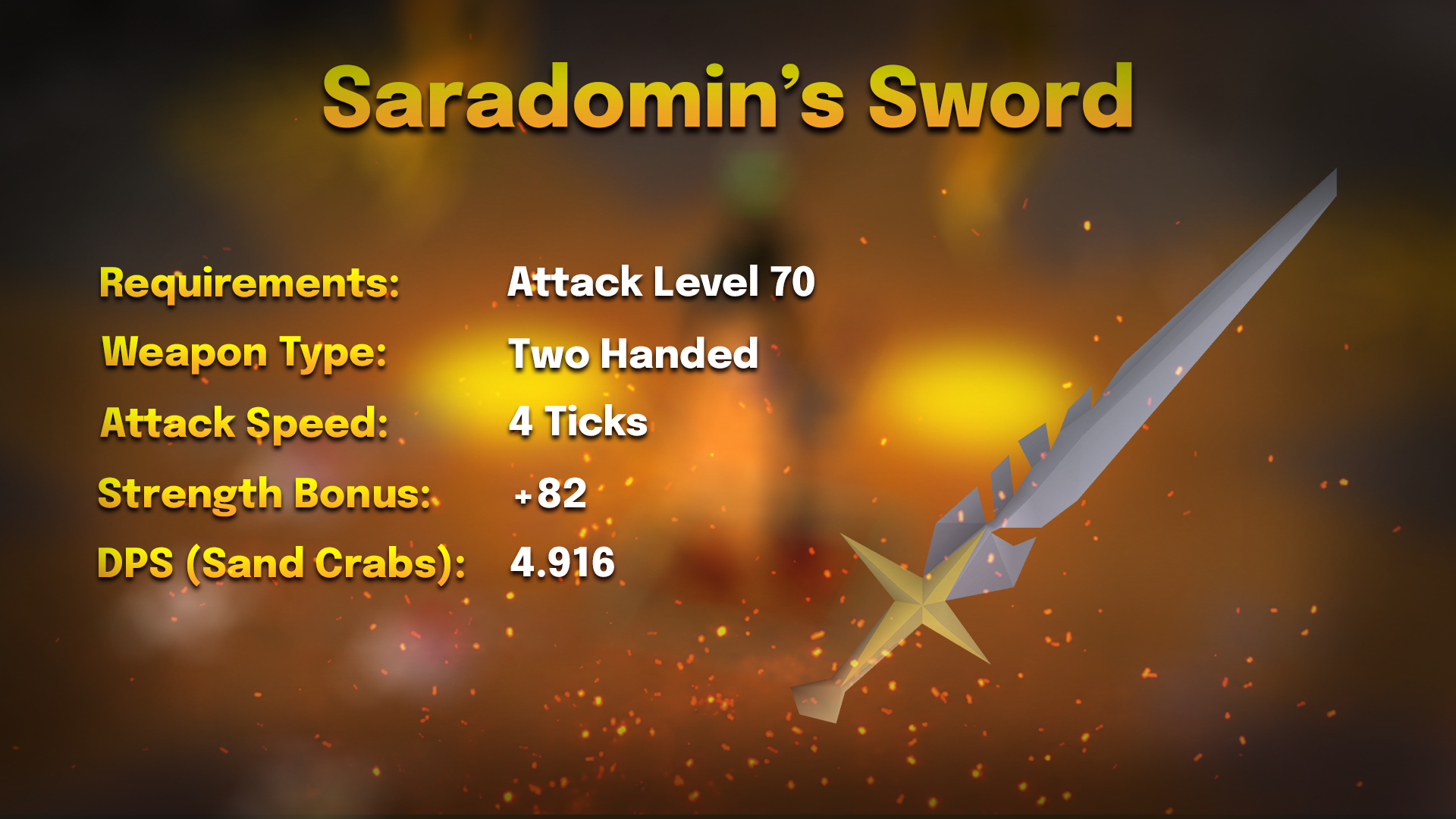 saradomin sword stats for strength training