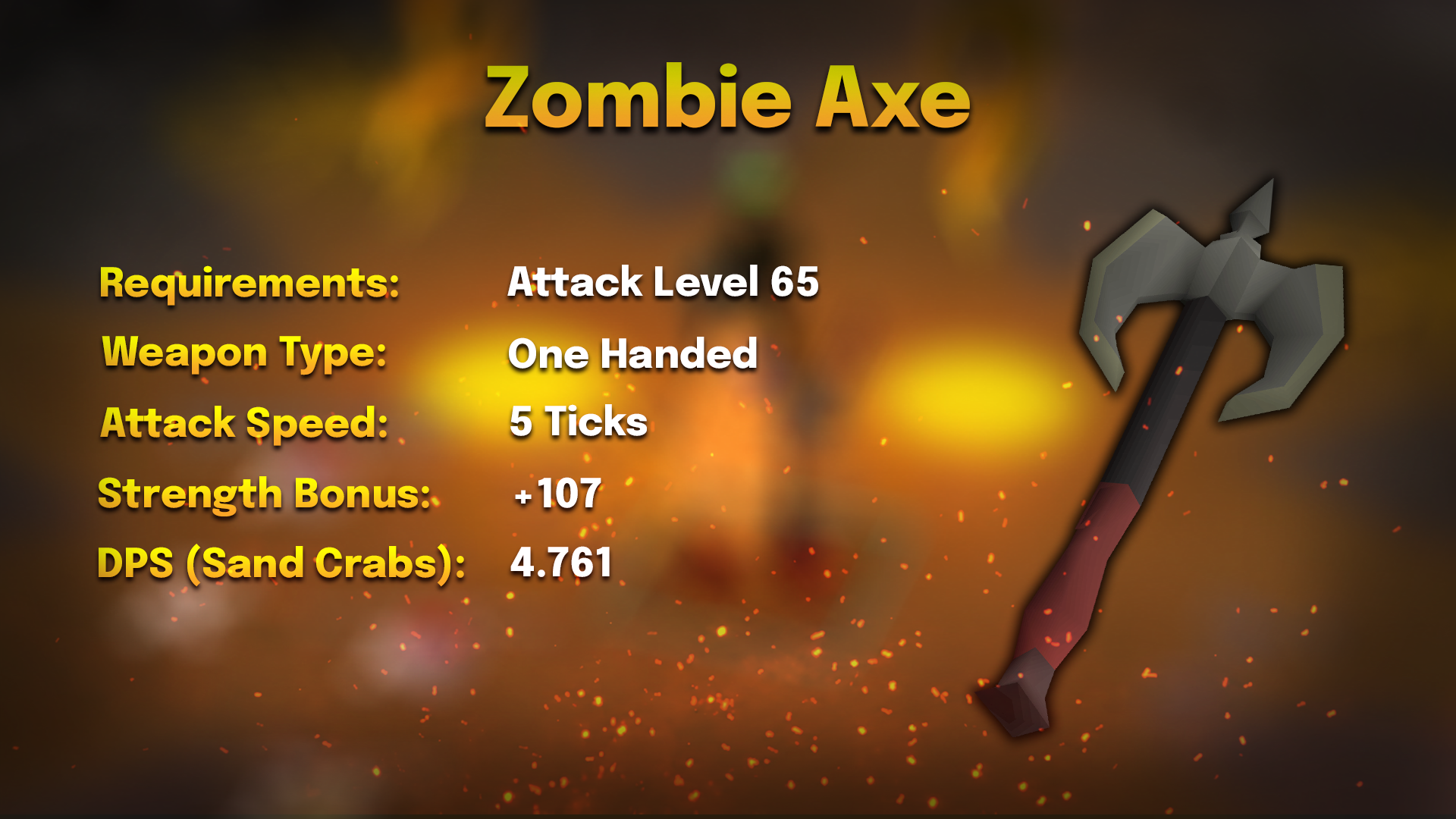 zombie axe stats for strength training