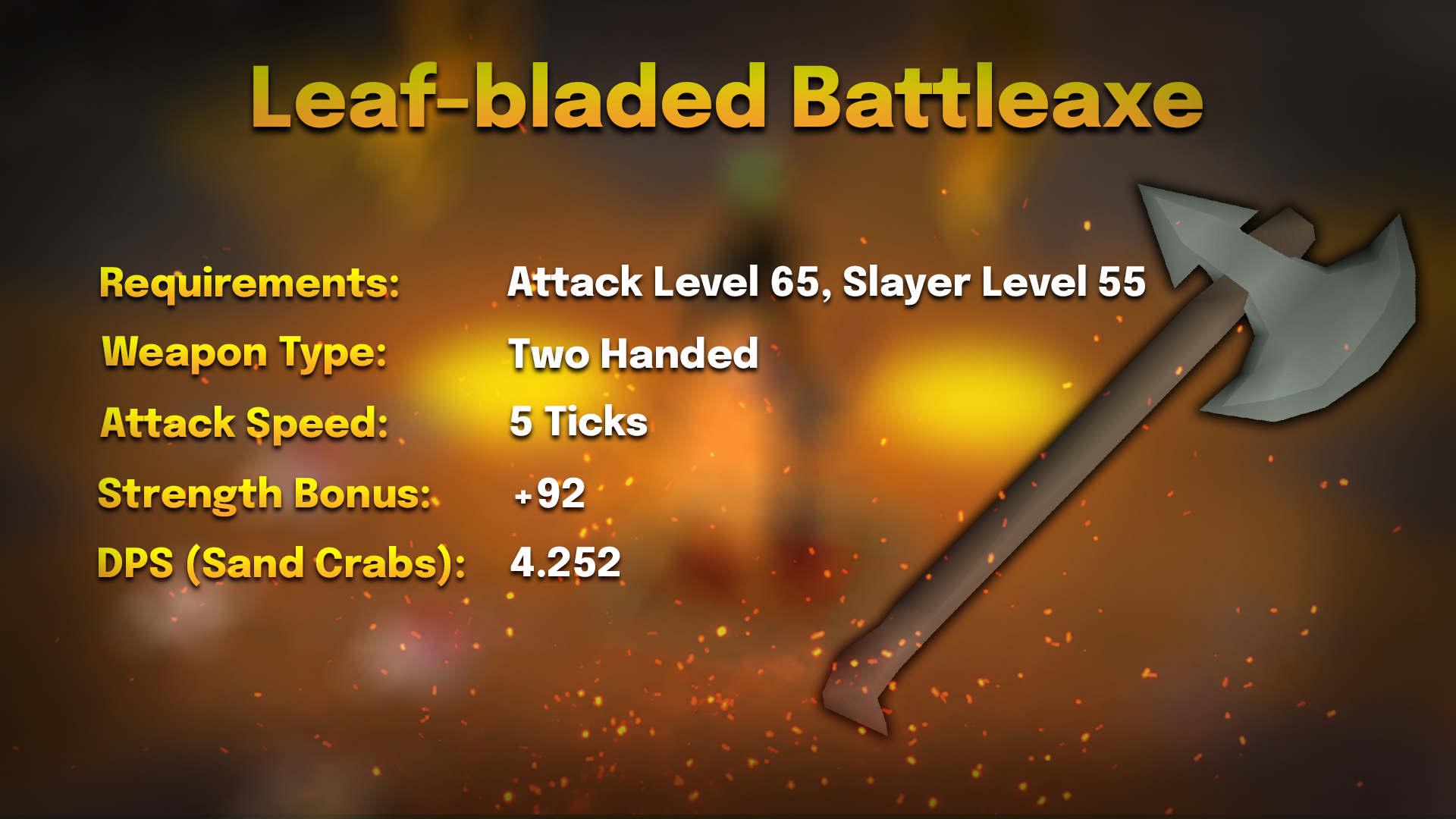 leaf bladed battleaxe stats for strength training