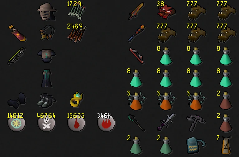 Recommended standard inventory and equipment setup for Doom of Mokhaiotl Delves 1-16