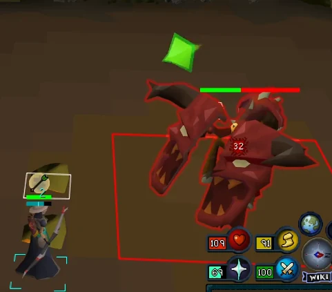 Doom of Mokhaiotl performing a green ranged attack