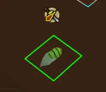 A green ranged larvae grub highlighted