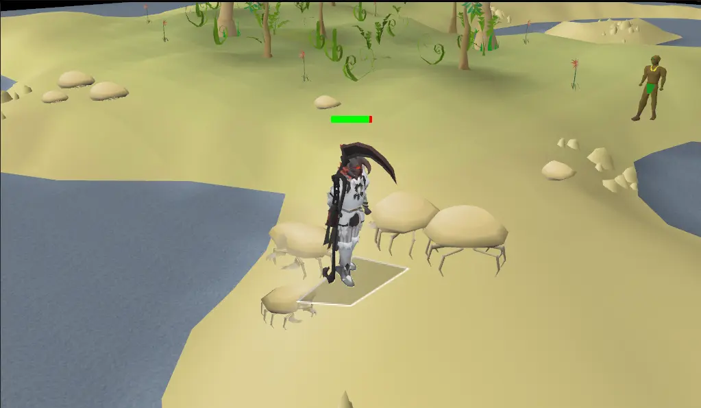an image showing crabclaw island sand crabs spot in OSRS