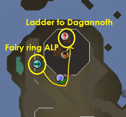 an image showing how to get to dagannoths in OSRS