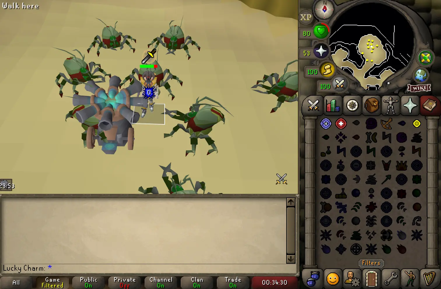 an image showing kalphites cannon spot in OSRS