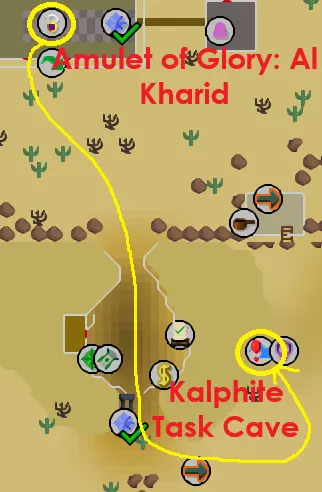 an image showing how to get to kalphites in OSRS
