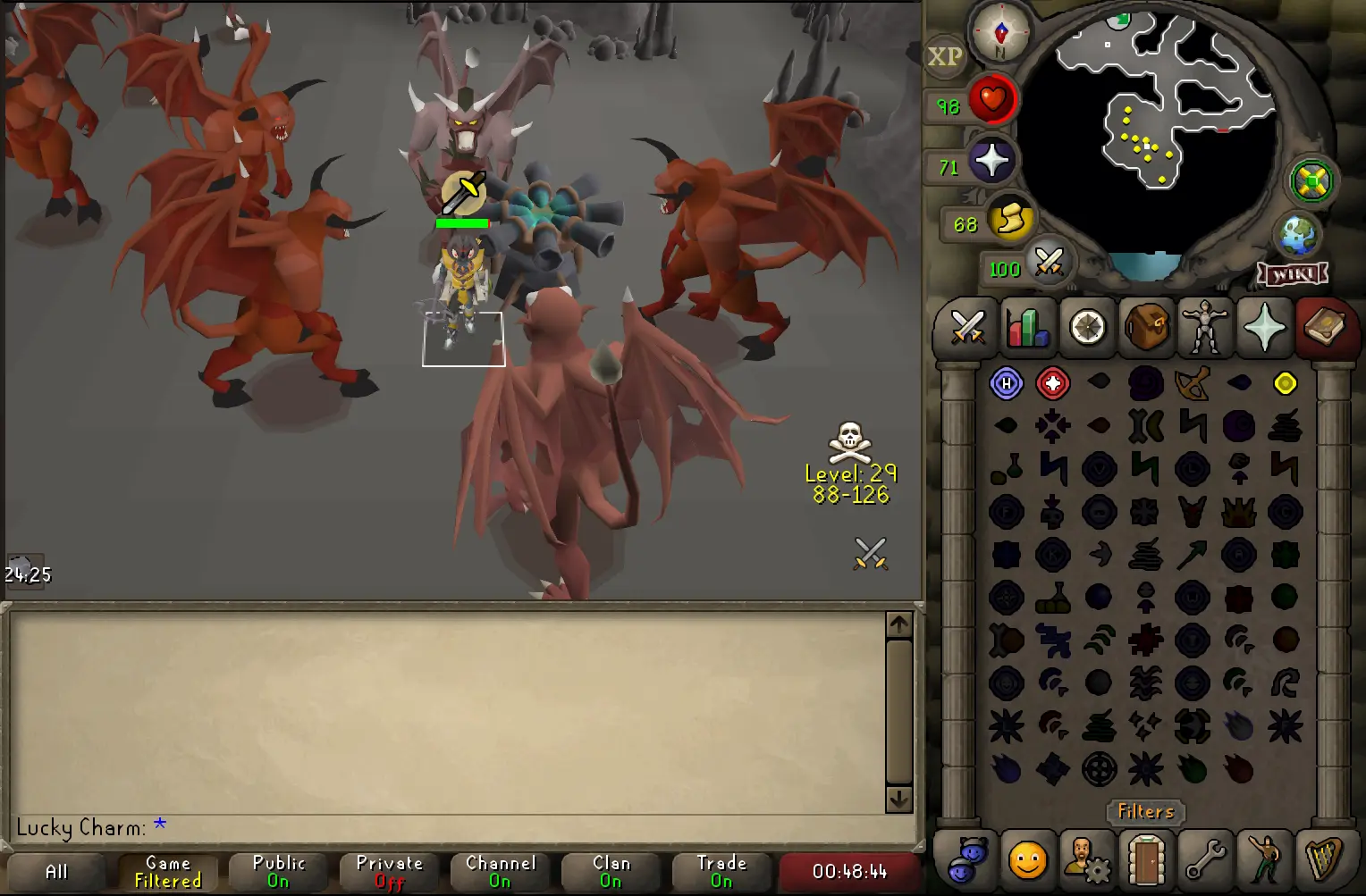 an image showing wilderness greater demons cannon spot in OSRS