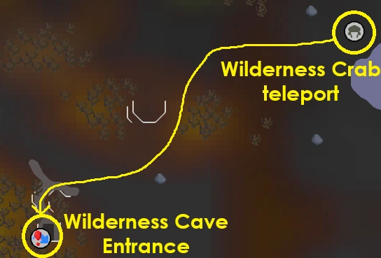 an image showing how to get to wilderness slayer cave OSRS