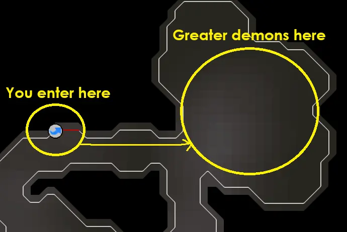 an image showing how to get to wilderness greater demons in OSRS