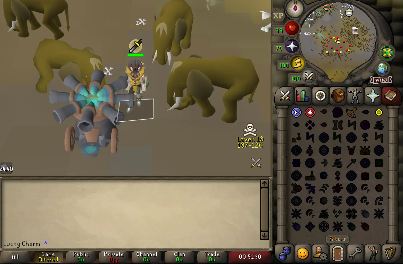 an image showing mammoths cannon spot in OSRS