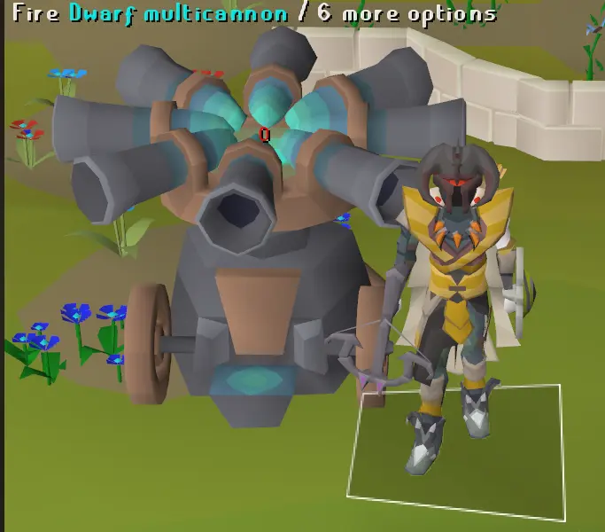 an image showing a cannon using the cannon plugin on runelite in OSRS