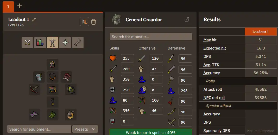 bolts on pvm general graardor.webp OSRS DPS calculator setup used for best pvm bolts figures in this guide: 99 ranged, full gear, rigour prayer and ranging potion, against General Graardor