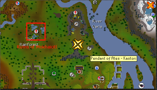 Infected Root Location.webp OSRS map showing location of the Ruins of Mokhaiotl