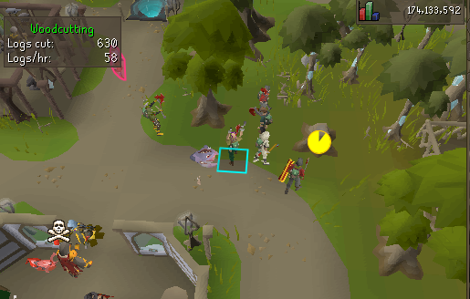 Yew P2P Chopping.webp Chopping Yew trees in Prifddinas.
