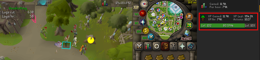 Yew P2P xph.webp XP per hour when chopping Yew trees in Prifddinas.