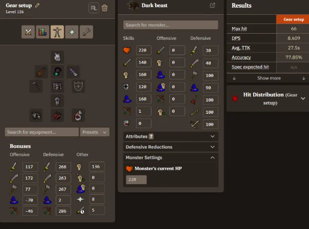 best melee gear for Dark beasts
