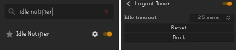idle notifier and logout timer