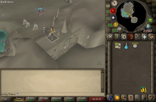 an image showing a player cannoning dagannoths without prayer at the Lighthouse in OSRS