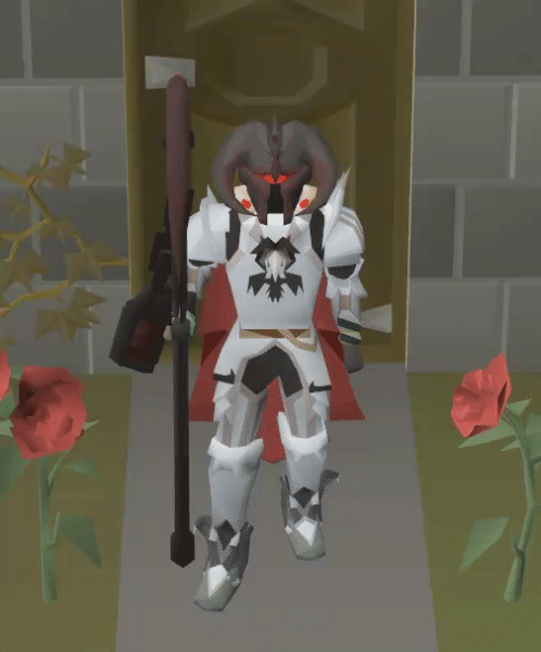 a gif showing a maxed player making black d'hide bodies in OSRS