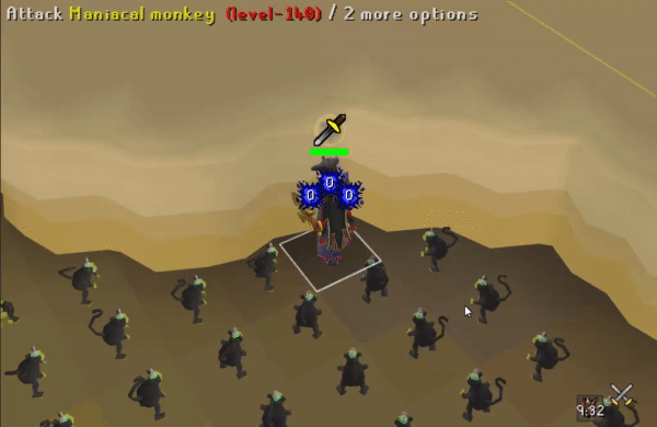 a gif showing a maxed player bursting in OSRS
