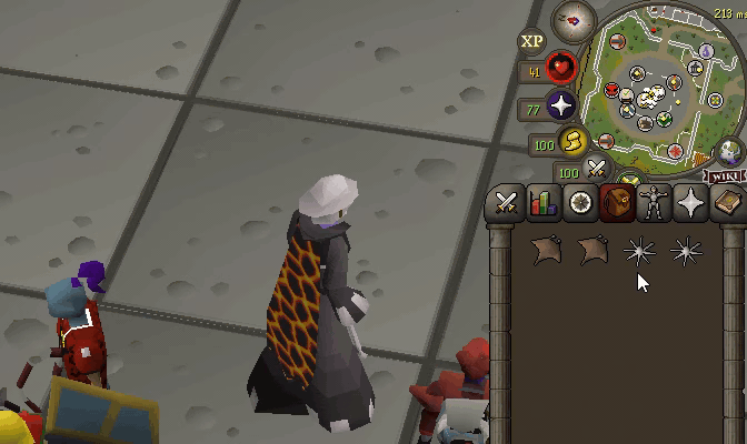 Double eat in OSRS: a manta ray, then a karambwan, in one game tick, healing 40 from 41 to 81 Hitpoints